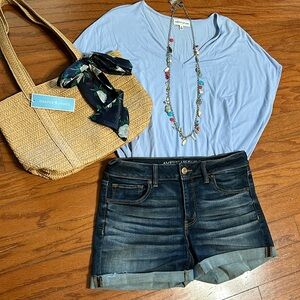 American Eagle Midi Denim Shorts